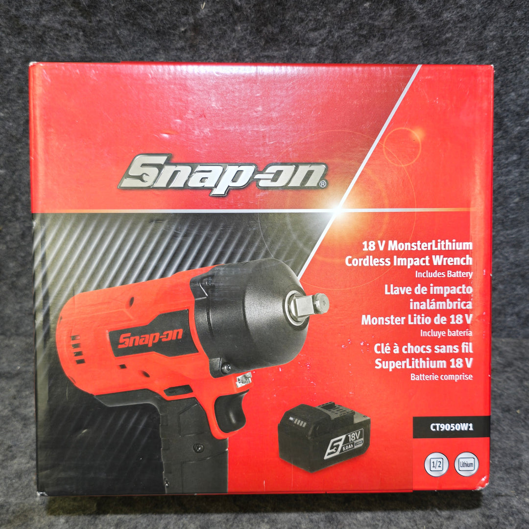 【未使用品】スナップオン(Snap-on) コードレスインパクトレンチ充電式(本体＋バッテリ1個セット) CT9050W1 1/2sq 赤【桶川店】