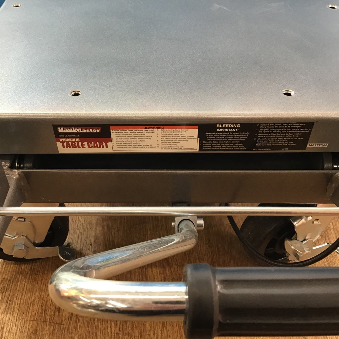 【中古美品／店頭受取り限定】HaulMaster Hydraulic Table Cart テーブル・ハンドリフター 450㎏【岩槻店】