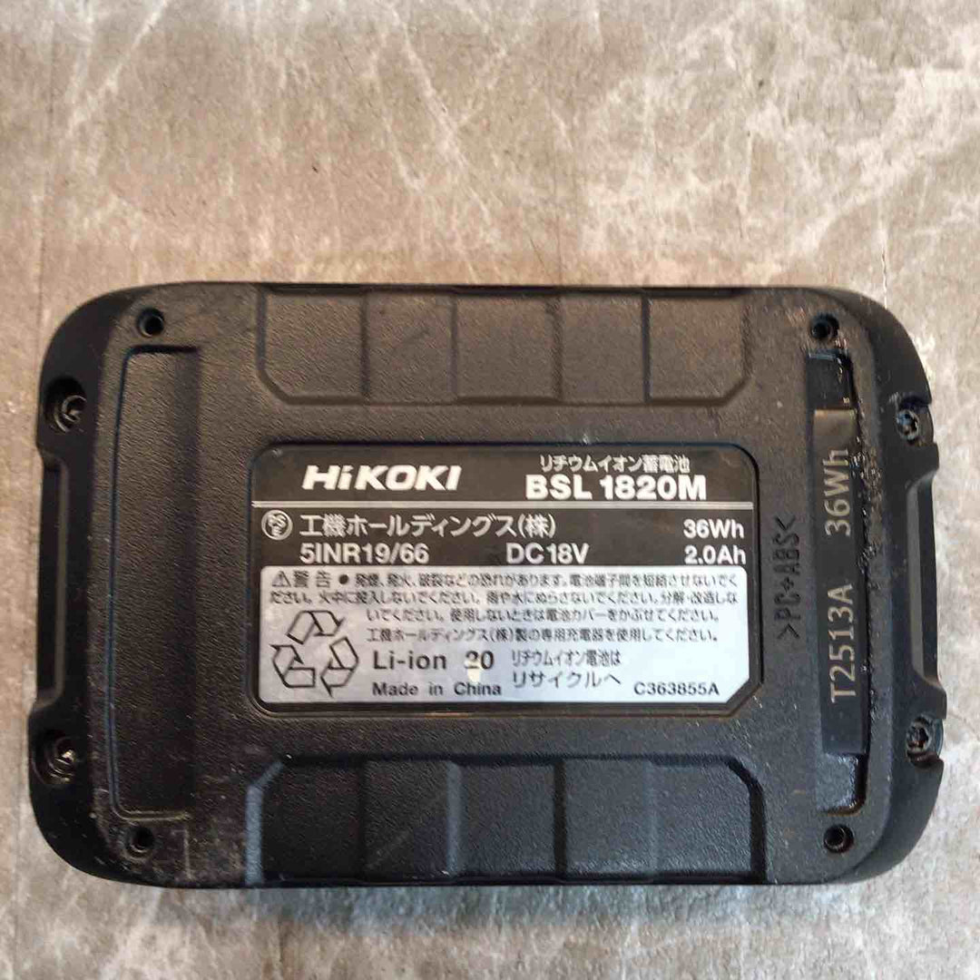 【中古品】◇HiKOKI(ハイコーキ) 18V 充電式 インパクトドライバー 18V2.0Ah畜電池×2個、充電器、ケース付 WH18DD(2BG)【八潮店】