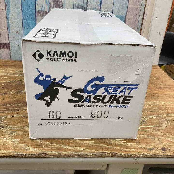 ◇カモ井(KAMOI) マスキングテープ グレートサスケ 60mm×18m 200巻（20巻き×10箱)【柏店】