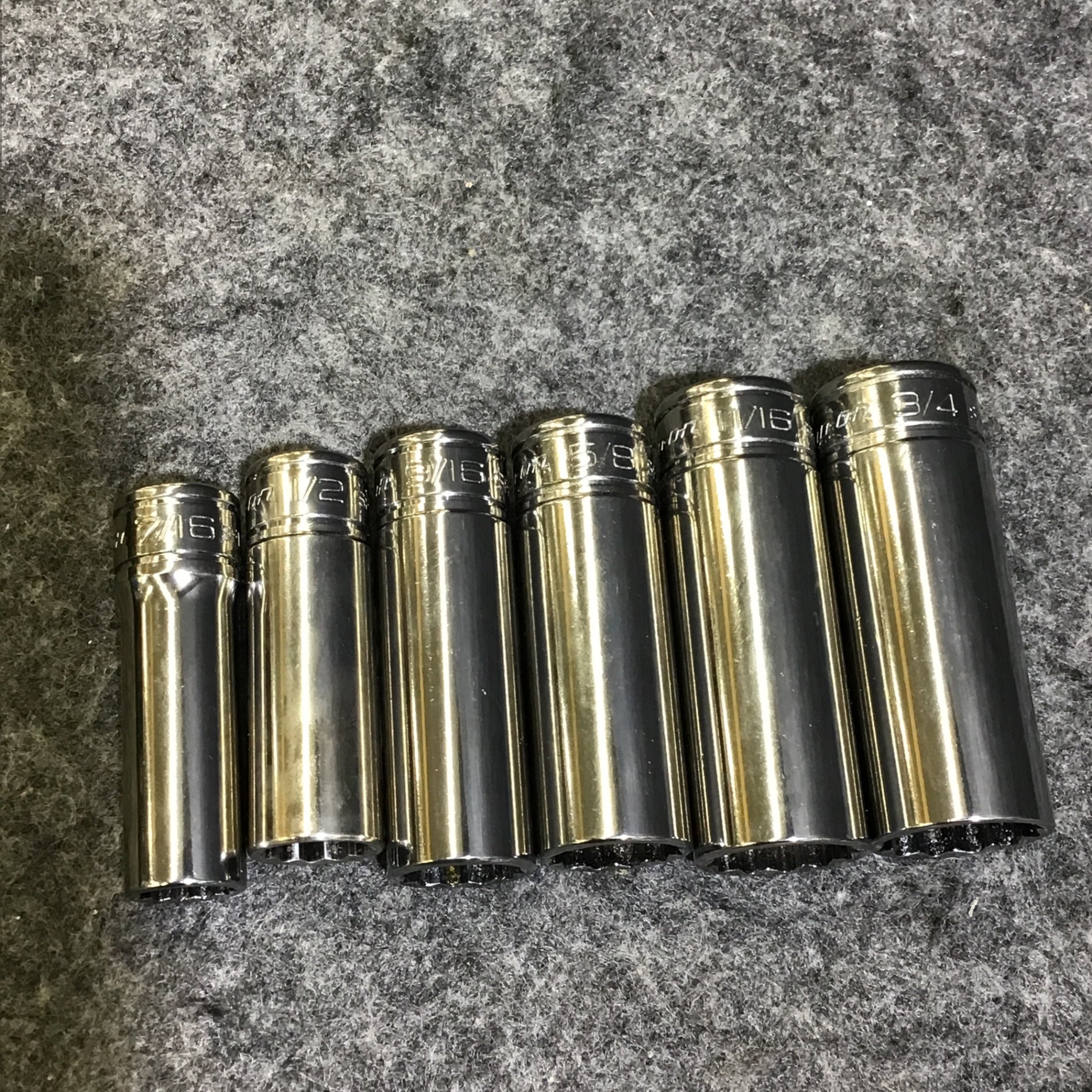 中古】スナップオン(Snap-on) 3/8SQ インチディープソケットセット 6個 