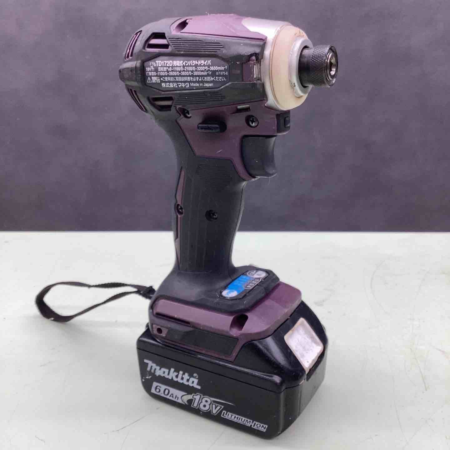 Makita 18V 電動インパクトドライバー TD172D 紫 マキタ ☆中古 Makita 18V 電動インパクトドライバー TD172D 紫 マキタ ☆中古