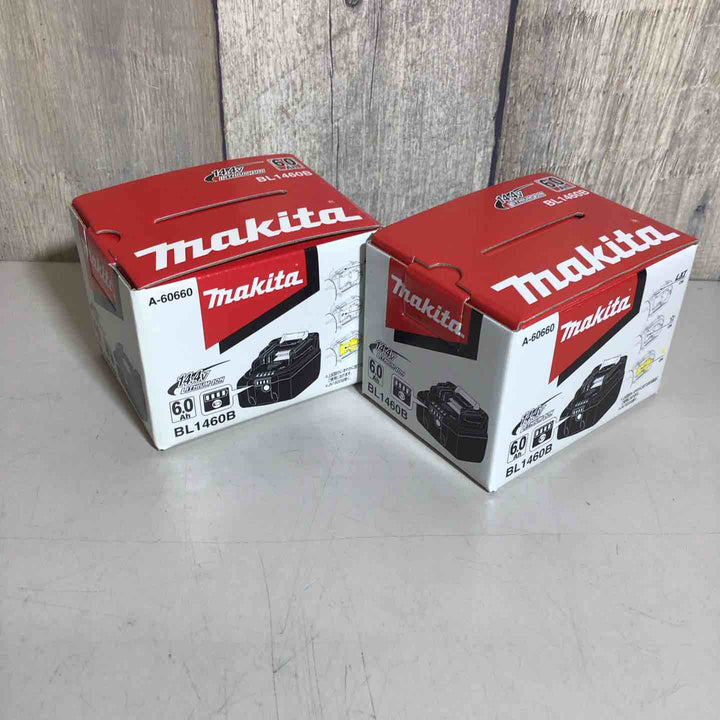 【未使用品】 純正 マキタ makita リチウムイオンバッテリー 14.4V/6.0Ah BL1460B 2個 バッテリー 純正品 14.4V 【戸田店】