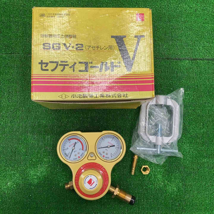 小池酸素 溶断器用圧力調整器 セーフティゴールド 酸素用・アセチレン用 計4点+阪口製作所 酸素調整器 S-3K 関東式 2点 計6点セット【桶川店】