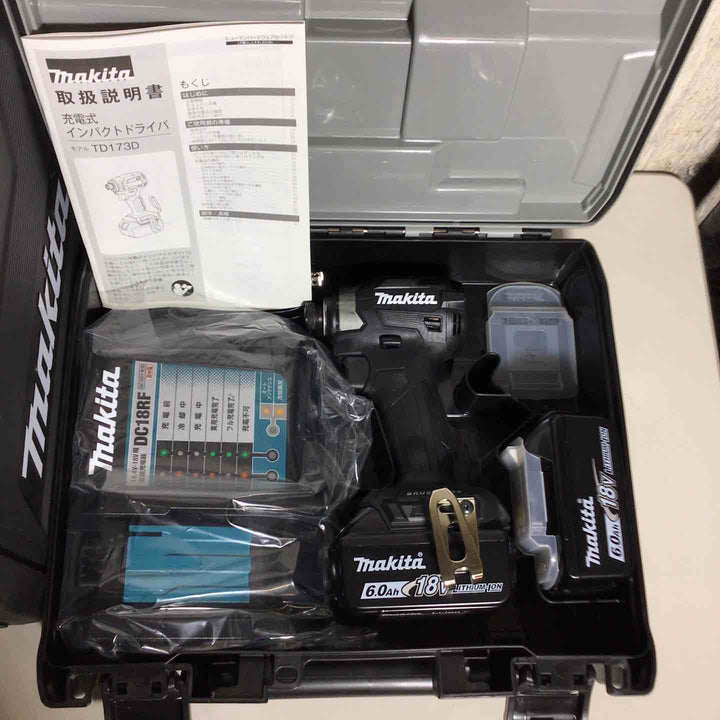 【未使用品】 マキタ makita コードレス インパクトドライバー TD173DRGXB 4台 フルセット インパクト ブラック 黒 純正 純正品 充電式 【戸田店】