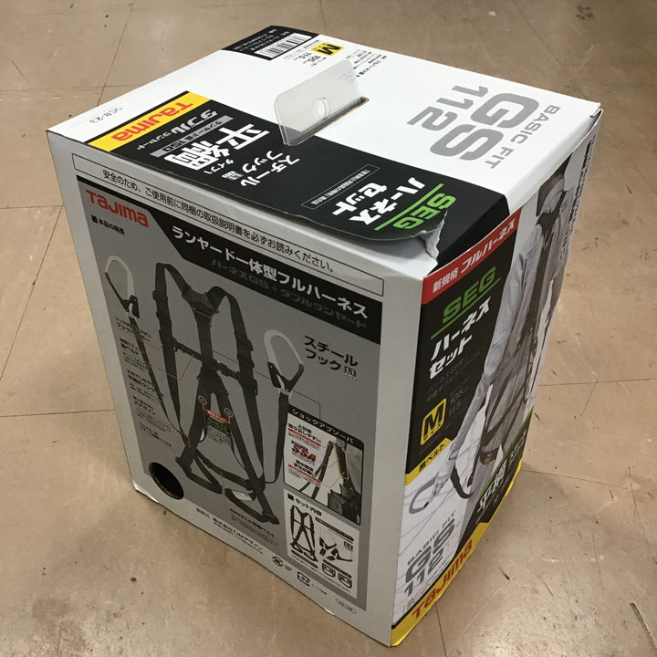 □タジマ(Tajima) ハーネスGS＋平ロープダブルランヤードL1セット 黒 Mサイズ A1GSMFR-WL1BK【草加店】