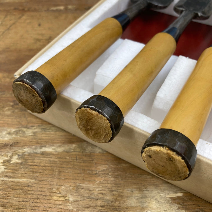 【中古美品】　「左久作」銘 鑿10本組 2代目 池上喬庸氏作 大工 和工具 Japanese Chisel【柏店】