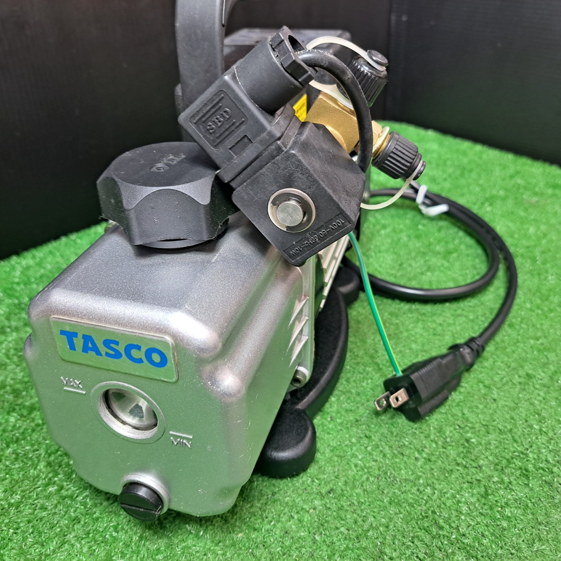 タスコ/TASCO オイル逆流防止弁付小型高性能ツーステージ真空ポンプ