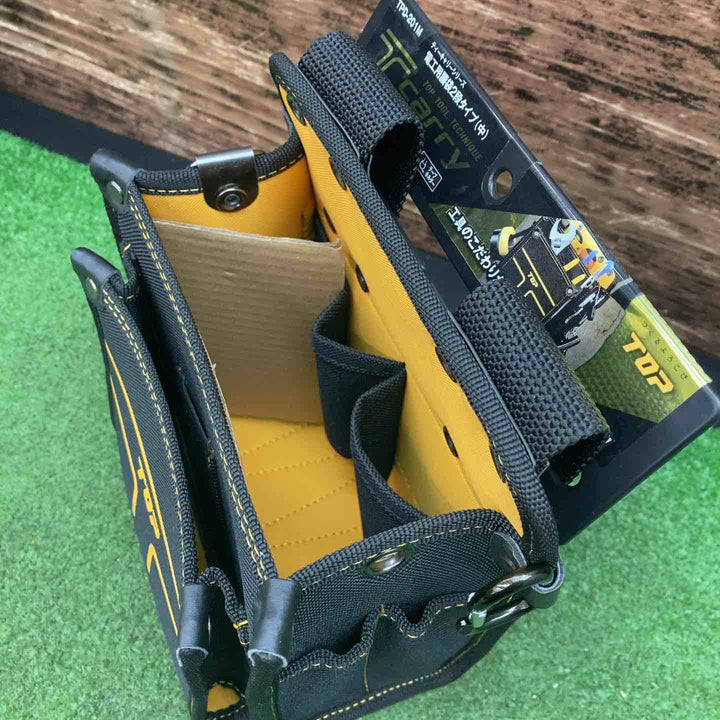 トップ (TOP) 電工用腰袋2段タイプ 中 斜め差し機能 テープホルダー付 カラビナ付 TPD-201M【川越店】