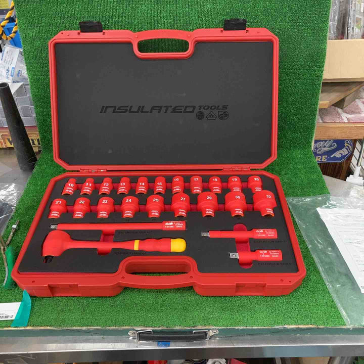 TRUSCO 絶縁ソケットレンチセット【6角タイプ】 差込角12.7mm モデル：TZSW424S【川崎店】
