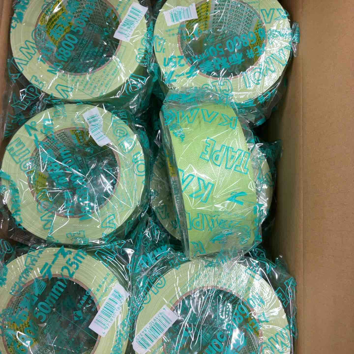 【2箱セット(計60巻)】KAMOI 養生用布粘着テープ No.6800 ミドリ 50mm×25m 30巻入【藤沢店】