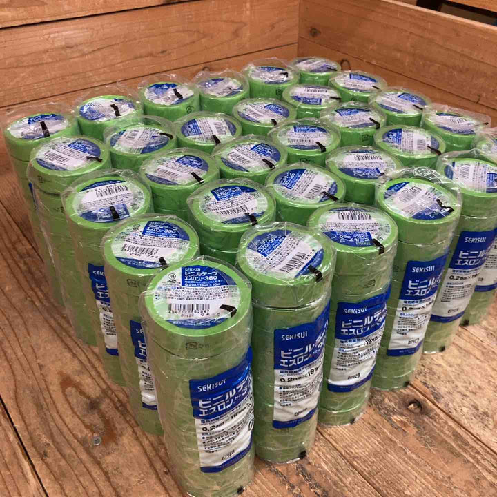 セキスイ(SEKISUI) 積水 エスロンテープ No.360 V360R01 塩化ビニル (0.2mmx19mmx10ｍ・緑)300個【所沢店】