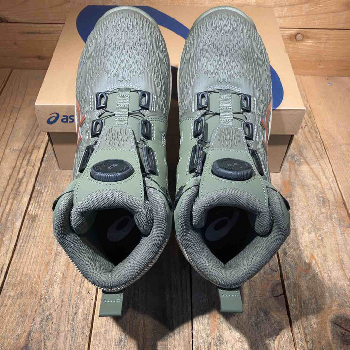 【未使用品】◇[アシックス] 安全靴 ウィンジョブ CP122 BOA マントルグリーン/ローズゴールド 25.5cm  BOA 1273A117-300【所沢店】