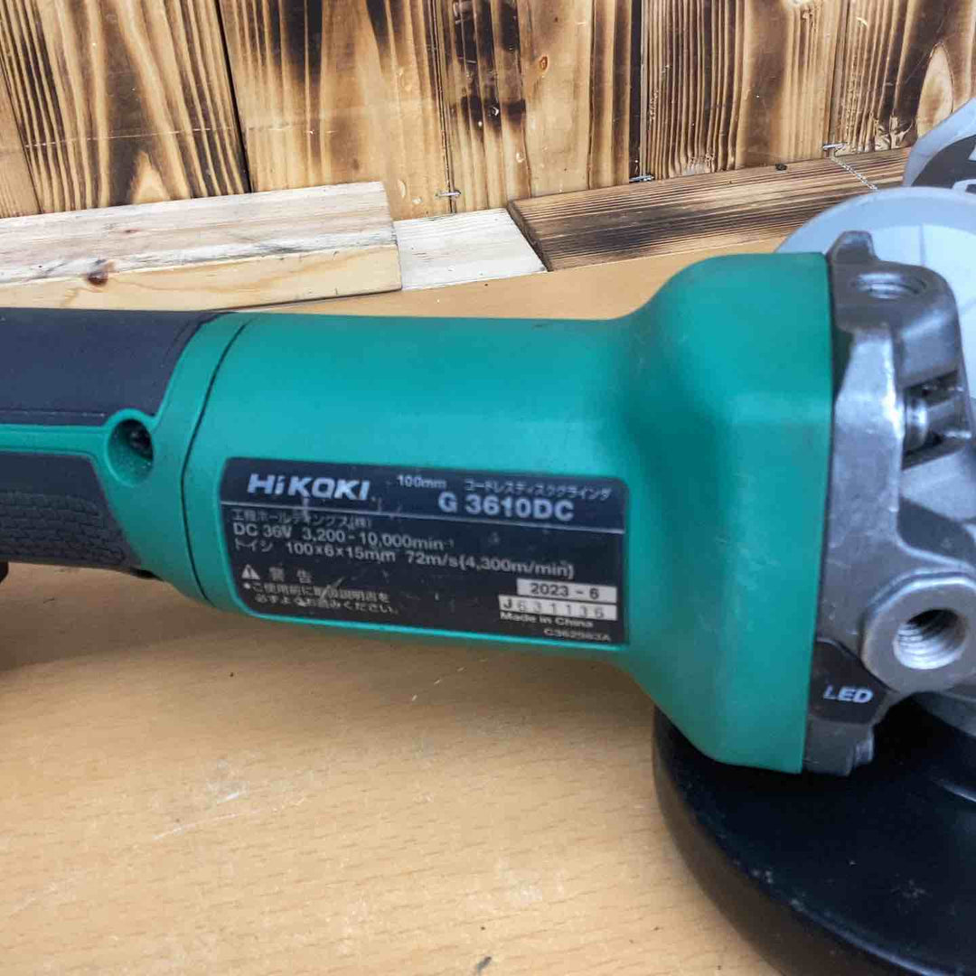 ★ハイコーキ(HIKOKI ※旧:日立工機) 100mmコードレスディスクグラインダ G3610DC(NN)【越谷店】