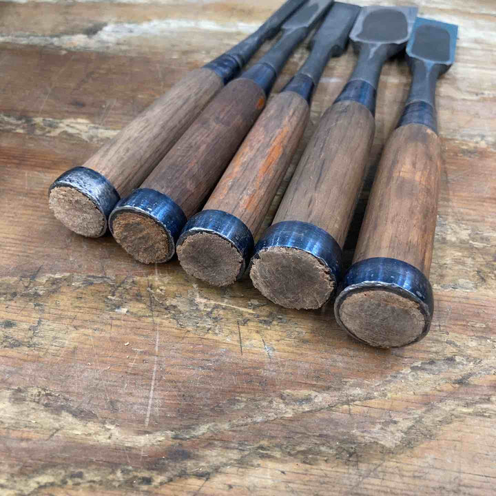 【中古品】　「是重」銘 鑿 5本組 のみ 和工具 大工道具【柏店】