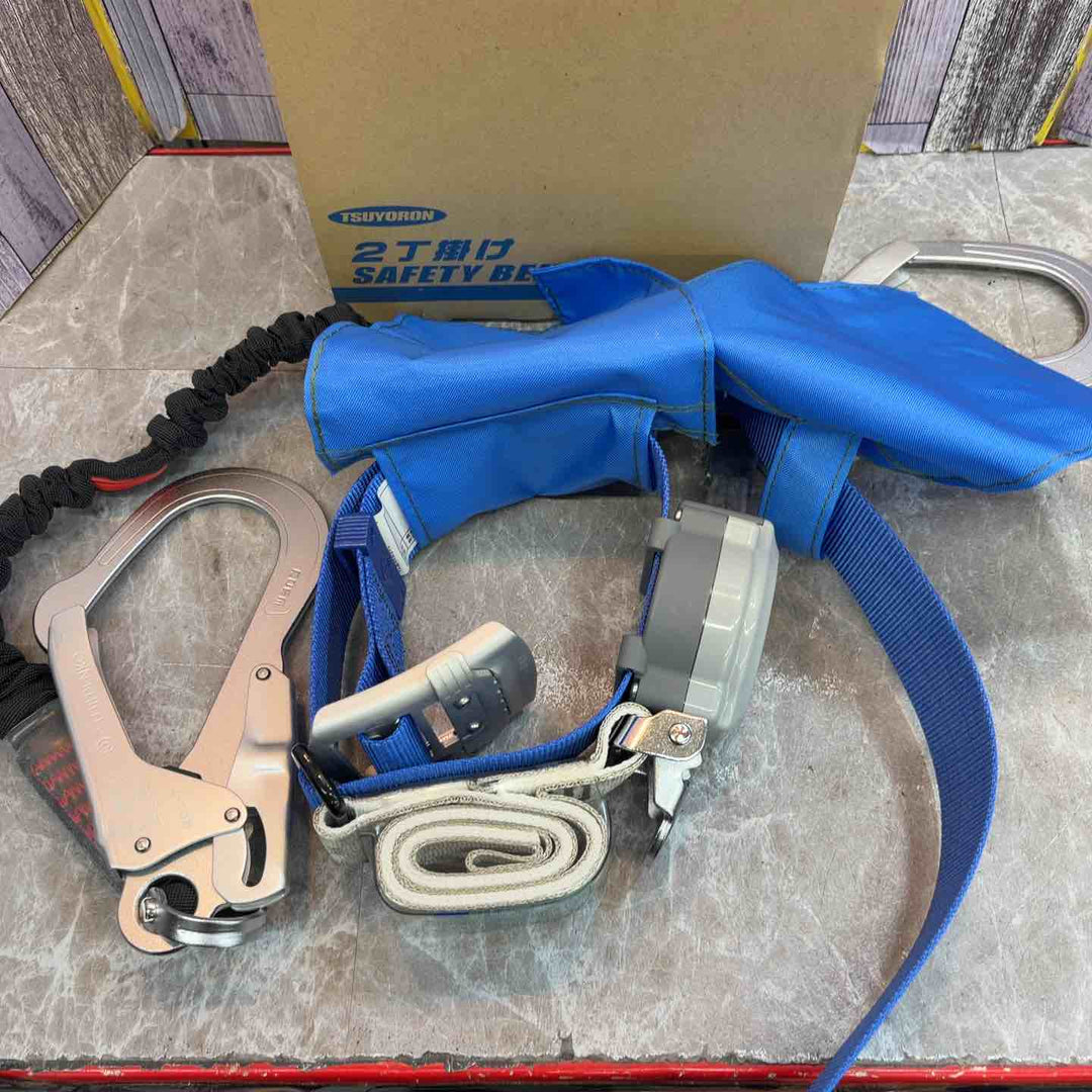 ◇ミドリ安全 胴ベルト型ランヤード 伸縮式補助ロープ付 MSIZE_NAME ブルー MFD-500L-10L-BL-M【八潮店】