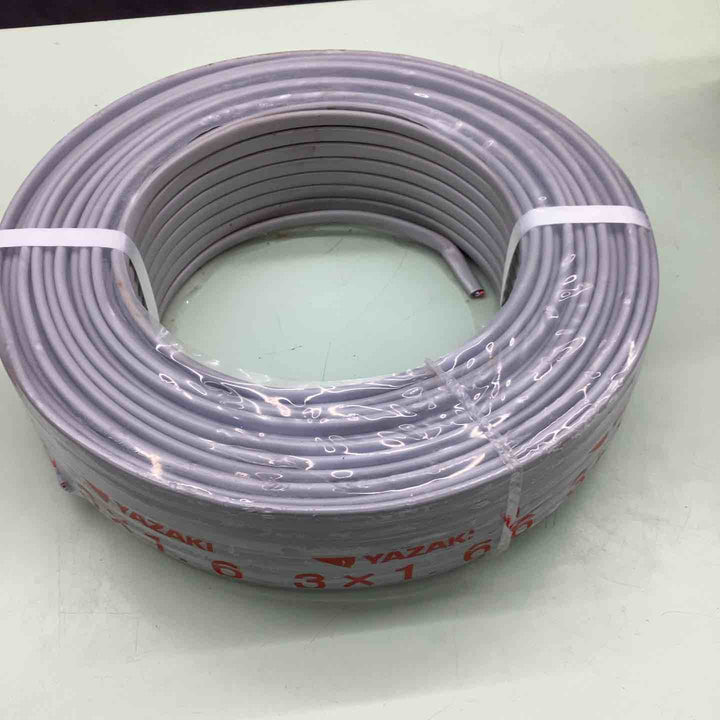 矢崎 VVFケーブル 1.6mm×3芯 100m巻 (灰色) VVF1.6mm×3C×100m YAZAKI【越谷店】