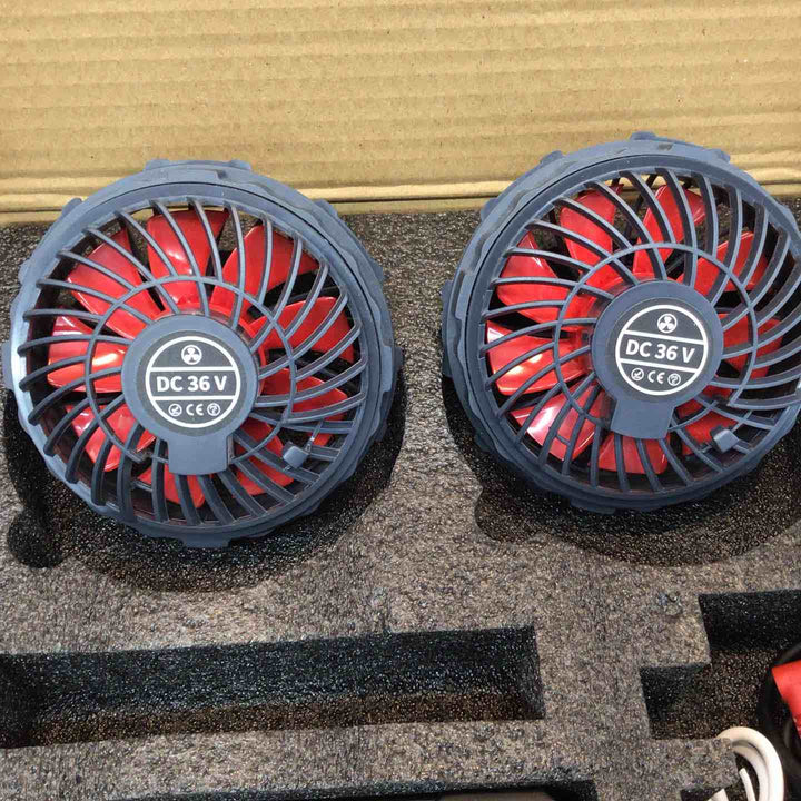 ファンバッテリーセット 36V 超出力 5段階風量調節 空調服適応直径9cm【八潮店】