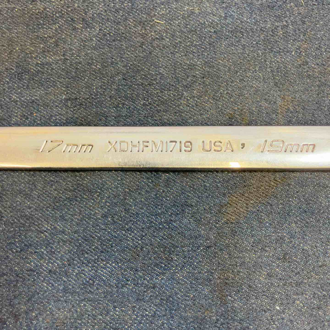 ◇スナップオン(Snap-on) ストレートメガネレンチ 0° オフセットヘッド 12ポイント ロングハンドル サイズ:17-19mm XDHFM1719【八潮店】