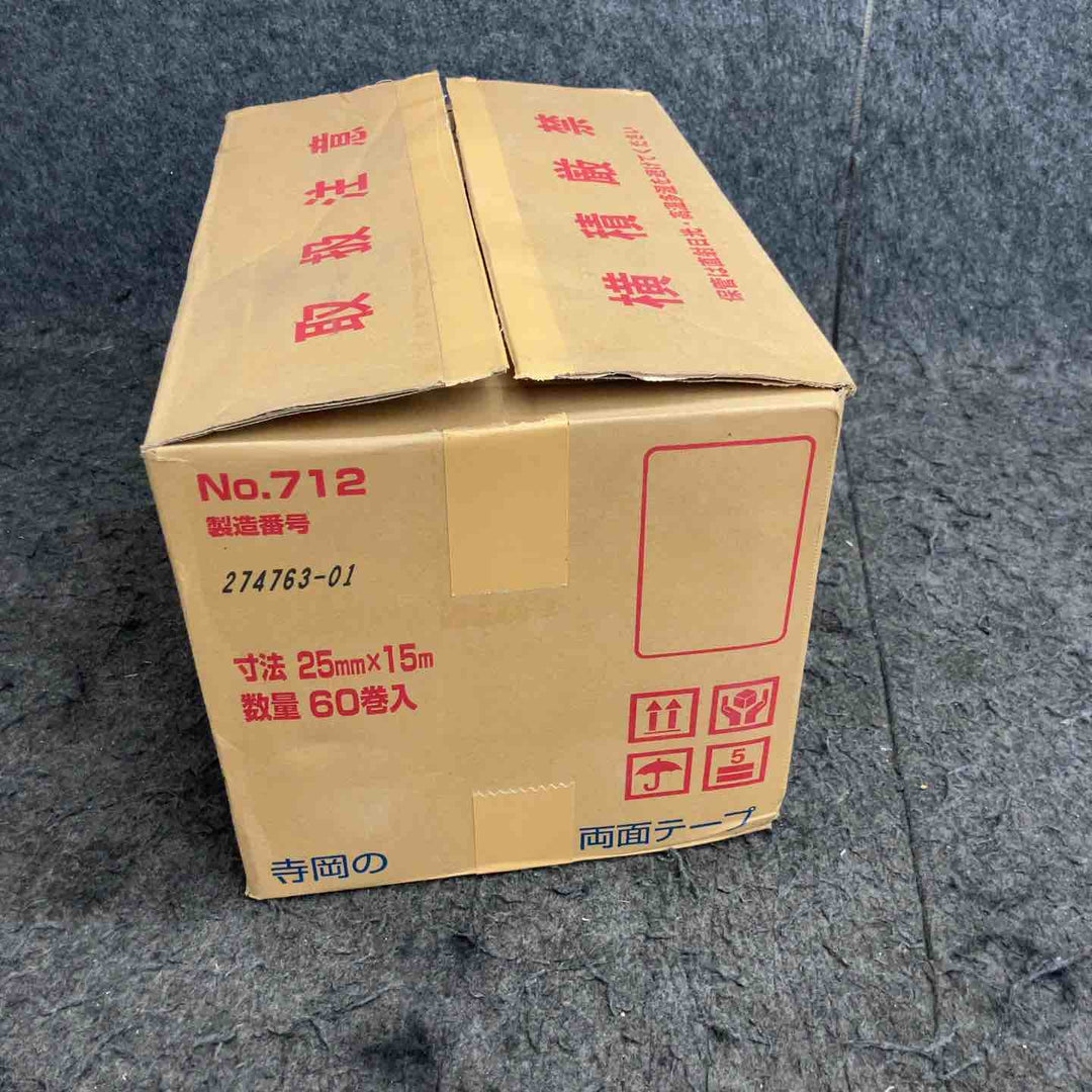 ◇寺岡(TERAOKA) 布両面テープ No.712 厚さ0.4mmｘ幅25mmｘ長さ15ｍ 60巻入【鴻巣店】