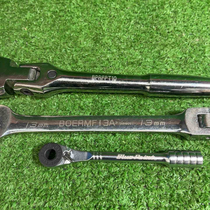 ブルーポイント 6角 ドライブ ラッチェット BPRFPT10、フレックスラチェットメガネ 13mm、ラチェット ３点セット【藤沢店】