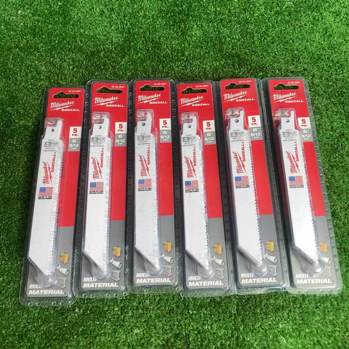 ブレード 多目的 レシプロソーブレード 8/12TPI 152mm 5本パック 48-00-5091 替刃 レシプロソー 電動工具 milwaukee ミルウォーキー TコD　5枚入り　6個　計30枚【草加店】