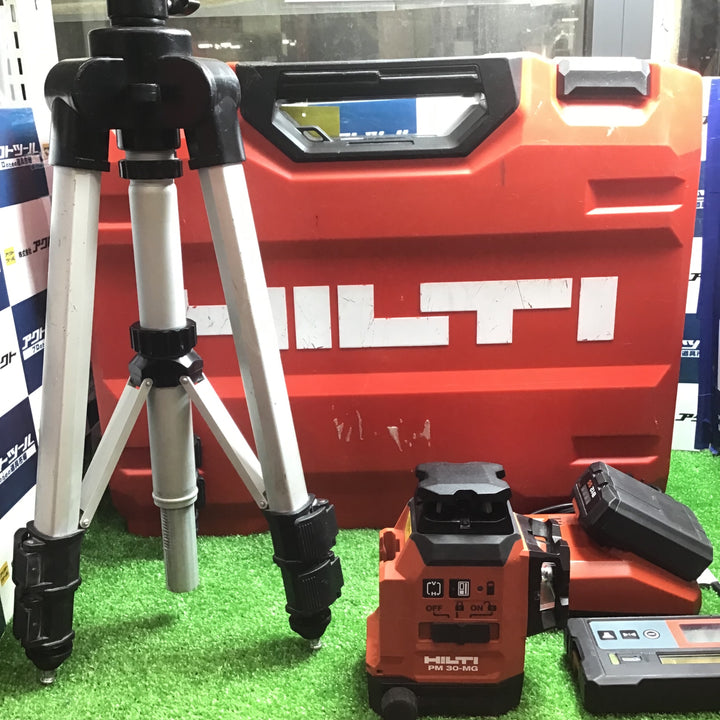 【美品 / 動作品】HILTI ヒルティ マルチラインレーザーレベル PM 30-MG バッテリー 充電器 受光器 三脚【草加店】