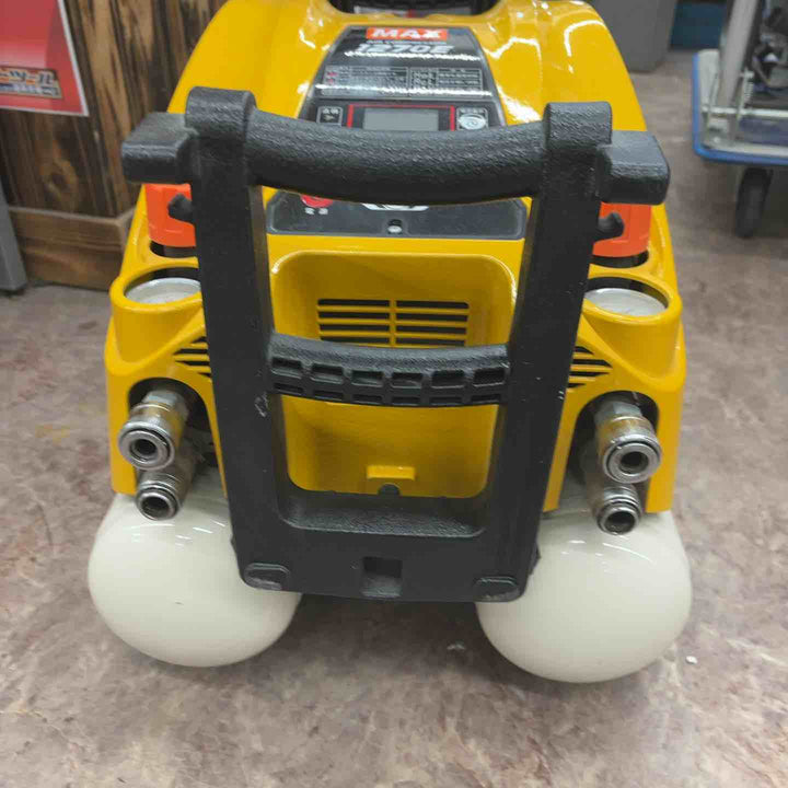 【中古】マックス(MAX) エアコンプレッサー AK-HH1270E  カバーイエロー、タンクホワイト塗装※ドレンコック不良有【所沢店】