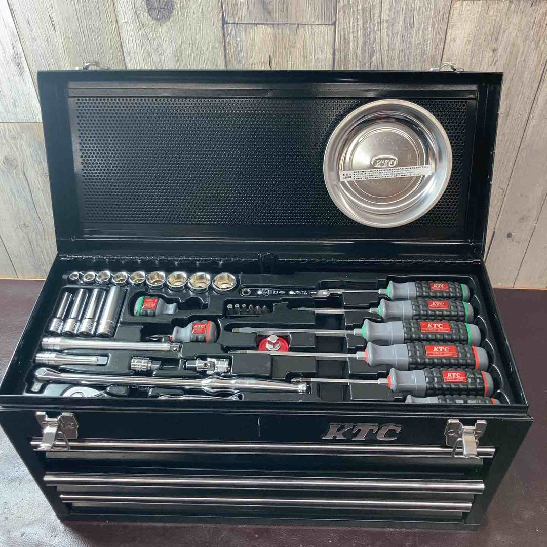 【中古品】◇KTC(ケーテーシー) チェスト (3段3引出し) ソリッドブラック SKX0213BK セット品【東大和店】