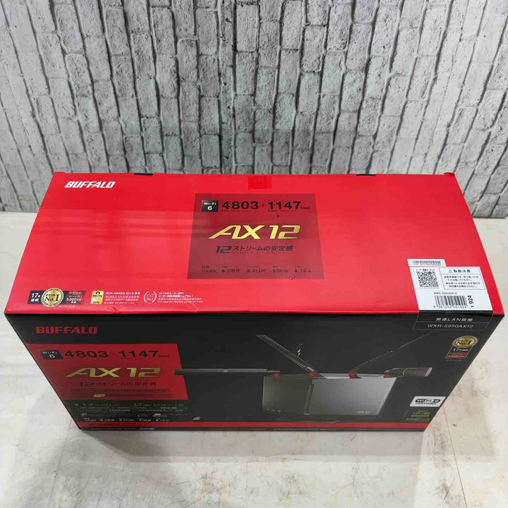BUFFALO WiFi 無線LAN ルーター WXR-5950AX12 Wi-Fi6 11ax/11ac AX6000 4803+1147Mbps【川口店】