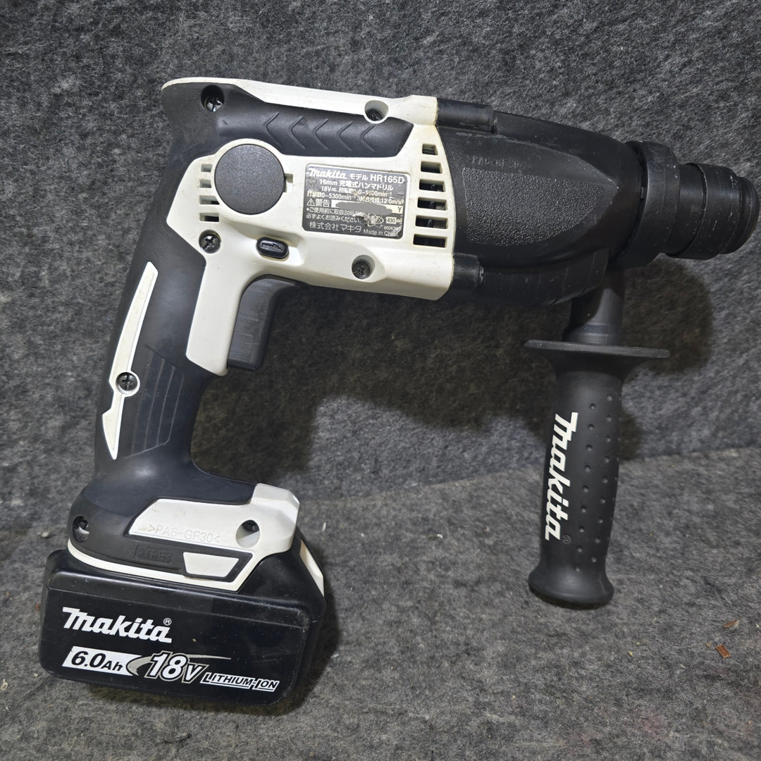 【中古品・18V 6.0Ahバッテリ1個付き！】マキタ(makita) コードレスハンマドリル HR165DRGW ホワイト【桶川店】