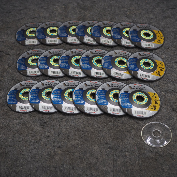 【現状品】レヂボン  左官道 研削用砥石 コンクリート19枚組 125X3X22mm＊長期保管現状品【鴻巣店】