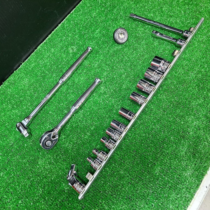 ミラーツール/MIRRORTOOL ソケット、エクステンションバー、ラチェットハンドル、ブレーカーバー 等＋nepros クイックスピンナ 計16点【岩槻店】