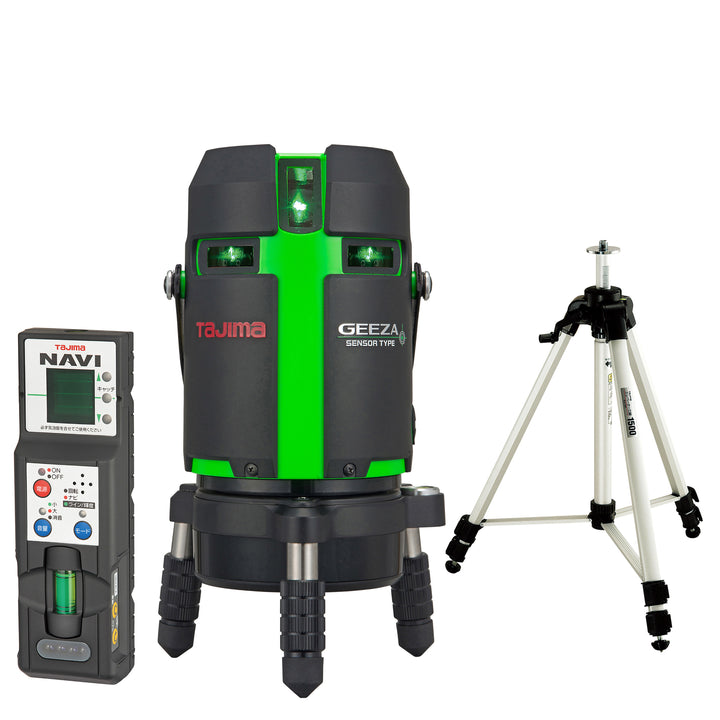 〇タジマ レーザー墨出し器 NAVI GEEZA センサーKJC 三脚セット 矩十字・横全周 GZASN-KJCSET【川崎店】