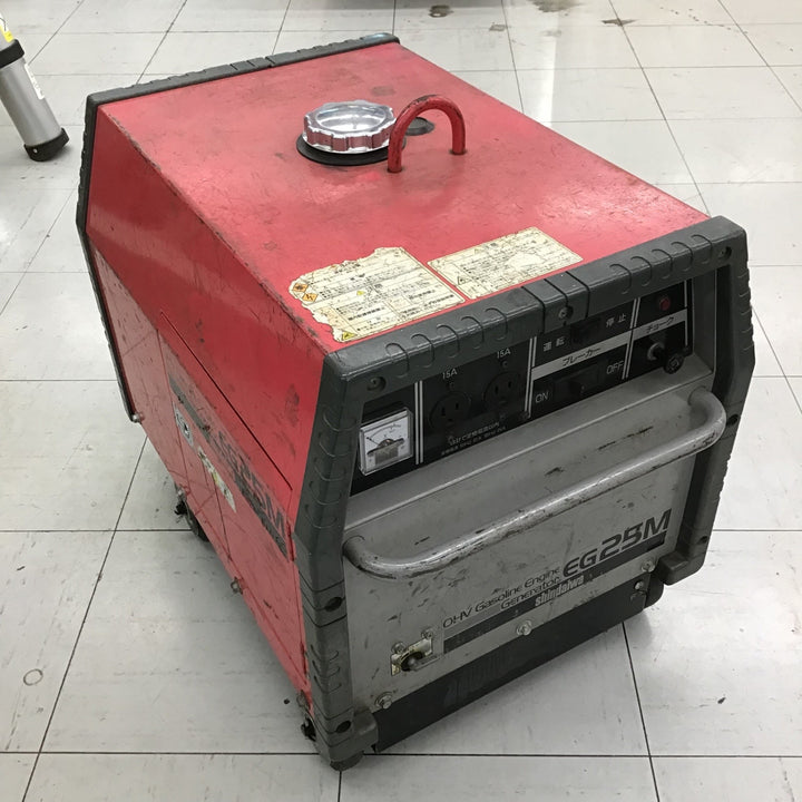 【現状品/店頭受取り限定】◇新ダイワ(Shindaiwa) 防音型ガソリン発電機 EG25M-A 50Hz (EG25M) タンク内の燃費フィルターが欠品してます。【鴻巣店】