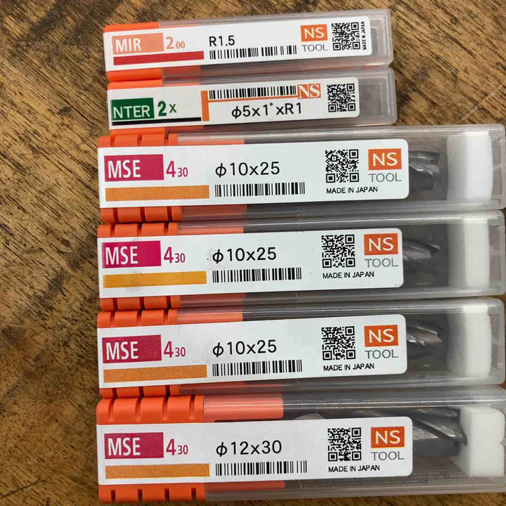【未使用品】日進工具 NSTOOL エンドミル インナーRカッター MSE430×4 MIR200×1 NTER2X×1 6本セット【八潮店】