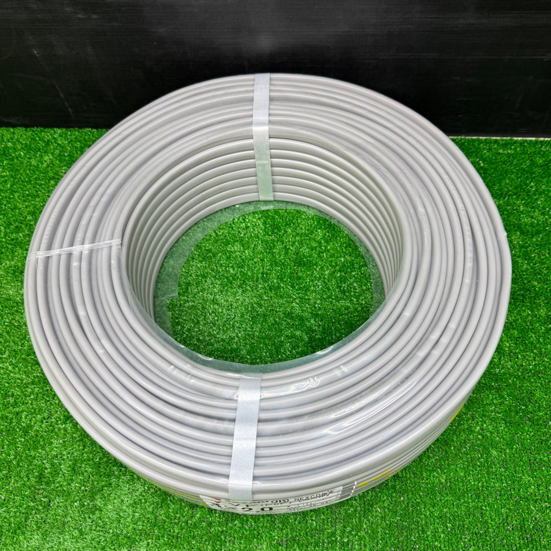 【未使用】 YAZAKI 矢崎 3×2.0 VVFケーブル  黒白緑  灰 100m 16kg 2026年4月製造【電材館越谷店】