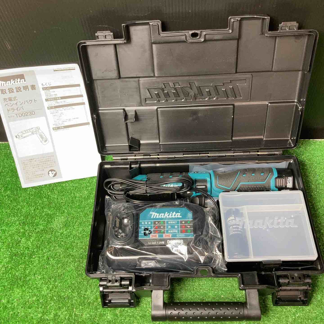【美品】★マキタ(makita) 7.2V コードレスペンインパクトドライバ TD023DSHX ◎バッテリー2個付き【岩槻店】