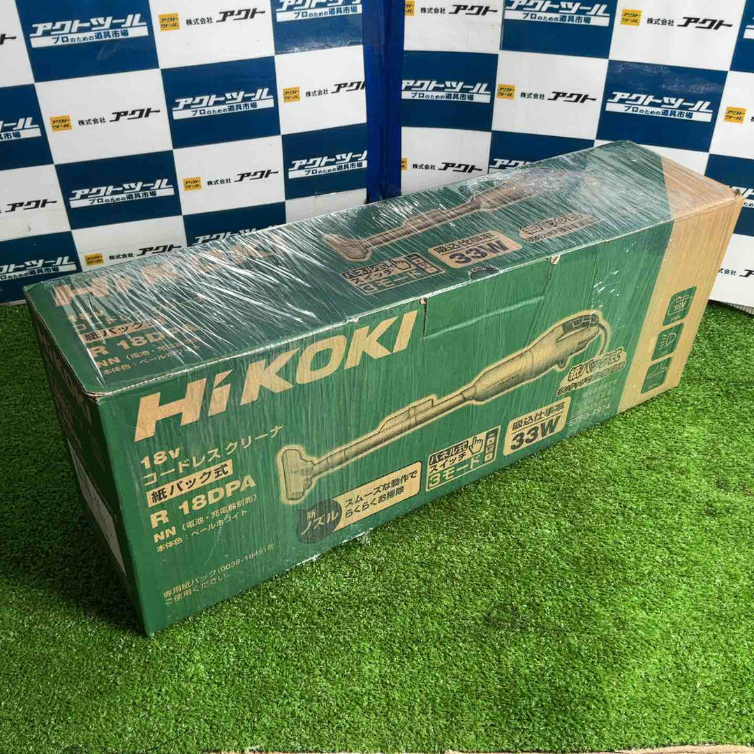 ◇ハイコーキ(HiKOKI) R18DPA (NN) 紙パック式 コードレスクリーナー ペールホワイト【草加店】
