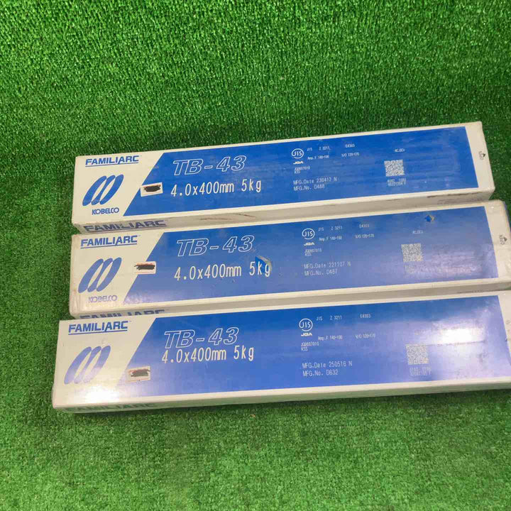 【未使用品】▼コベルコ 溶接棒 4.0×400mm TB-43 5Kg X 3箱【川崎店】