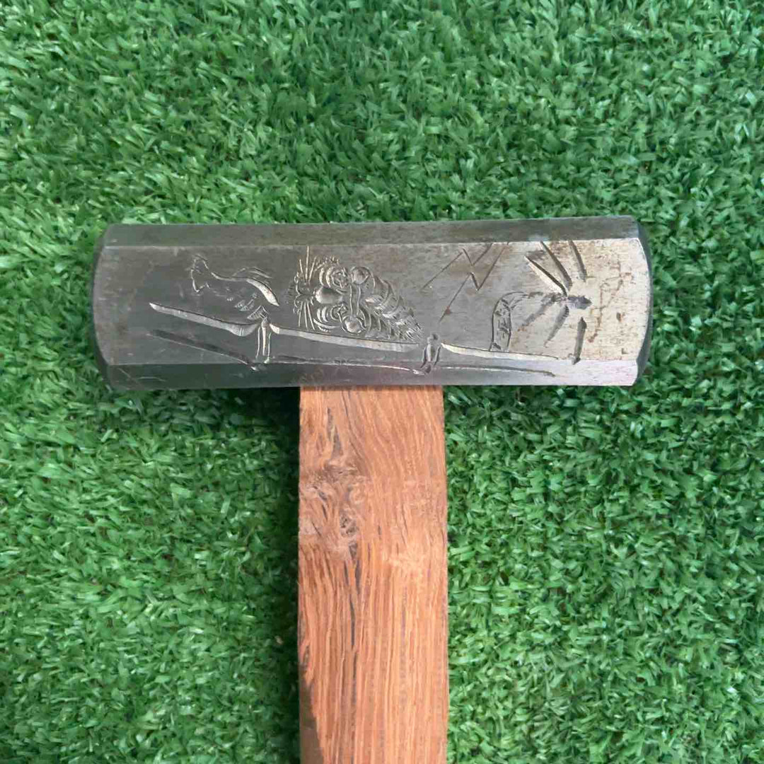 棟誉 龍虎彫 八角玄翁 80匁 赤樫柄【草加店】