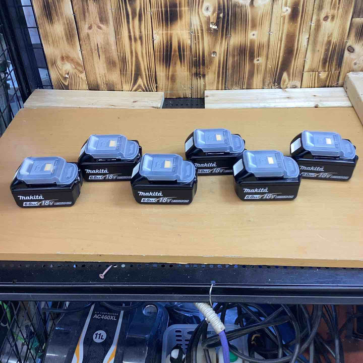 未使用品 純製品 マキタ(makita) リチウムイオンバッテリー 18V/6.0Ah BL1860B 6個セット‼【越谷店】
