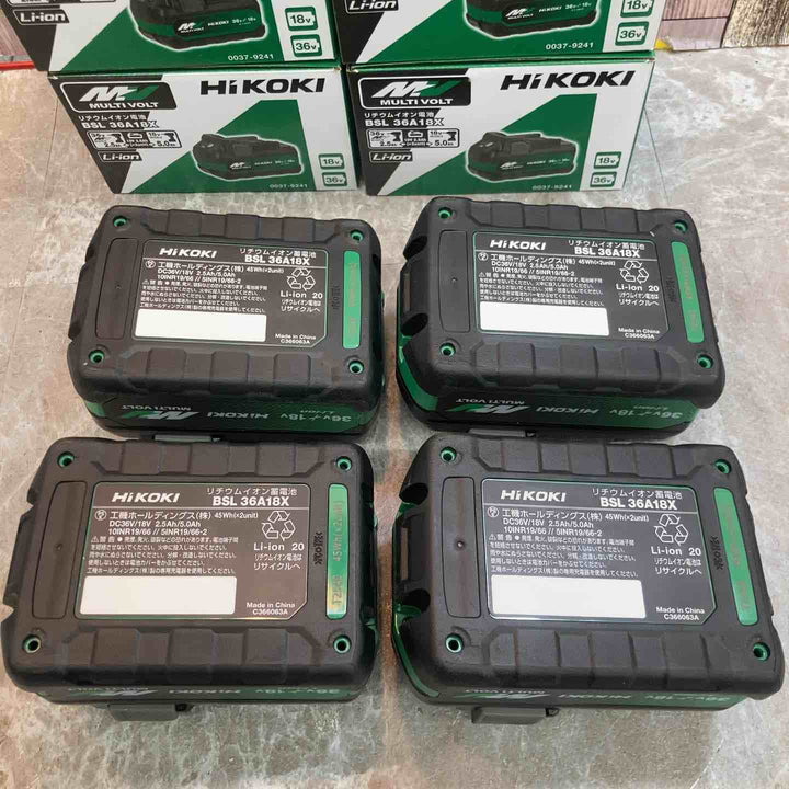 【未使用品】【純正】4個セット HiKOKI ハイコーキ マルチボルト リチウムイオンバッテリー 36V 2.5Ah BSL36A18X【八潮店】