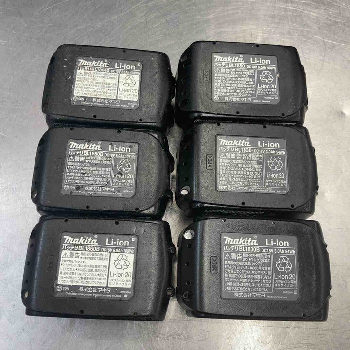 【中古品】 マキタ(makita) 18Vバッテリーまとめ 6点 BL1860B BL1850 BL1830B BL1830 コードレス 純正 電動工具 【東大和店】