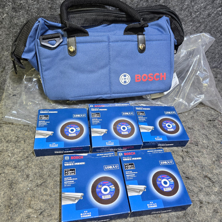 【特別特価！未使用品】BOSCH 切断砥石105mm(10枚入)x5箱 オリジナルバッグ付特別セット(MCD10510VM/50)【桶川店】