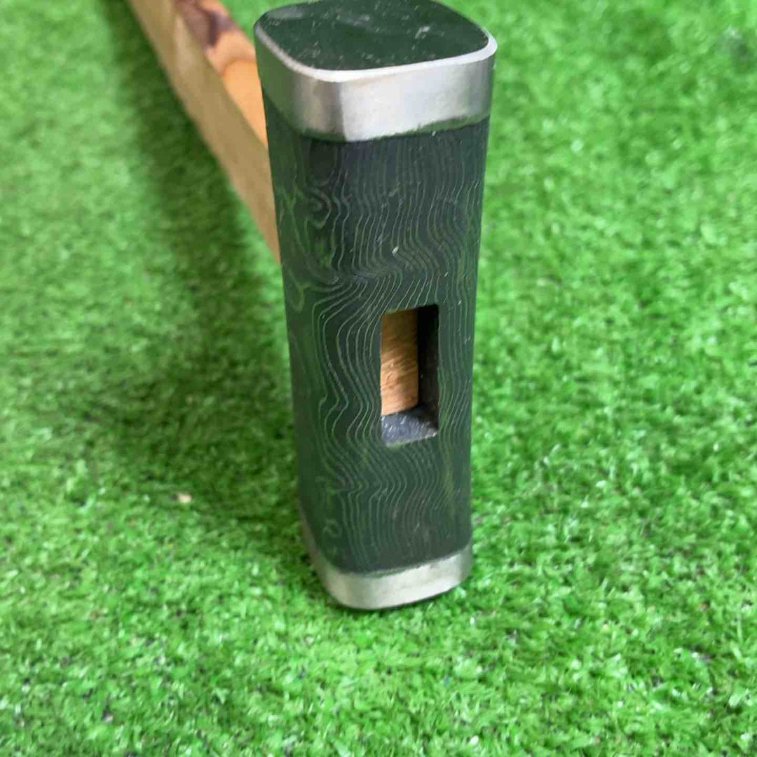 【未使用品】 道心斎正行 木目 黒 玄翁 (四角) 正行作柄付 柄込み役520g 【藤沢店】