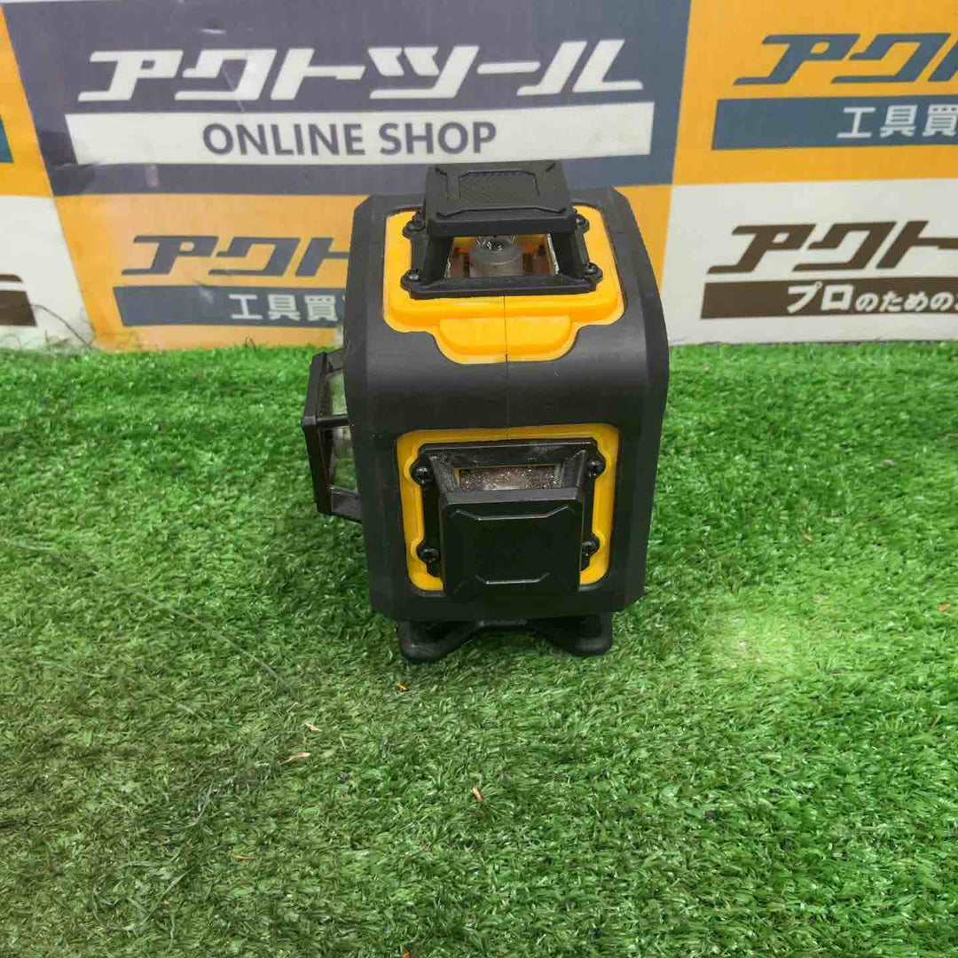 Alloyman レーザー墨出し器 4D フルライン グリーンレーザー 水平器  電量LCDディスプレー搭載 IP54防水防塵 自動補正 受光器対応 建築現場 DIY yellow【草加店】