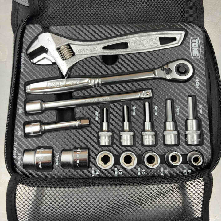 【中古美品】トネ(TONE) ツールバッグセット TSX3172 差込角9.5mm(3/8") ブラック 内容21点【所沢店】