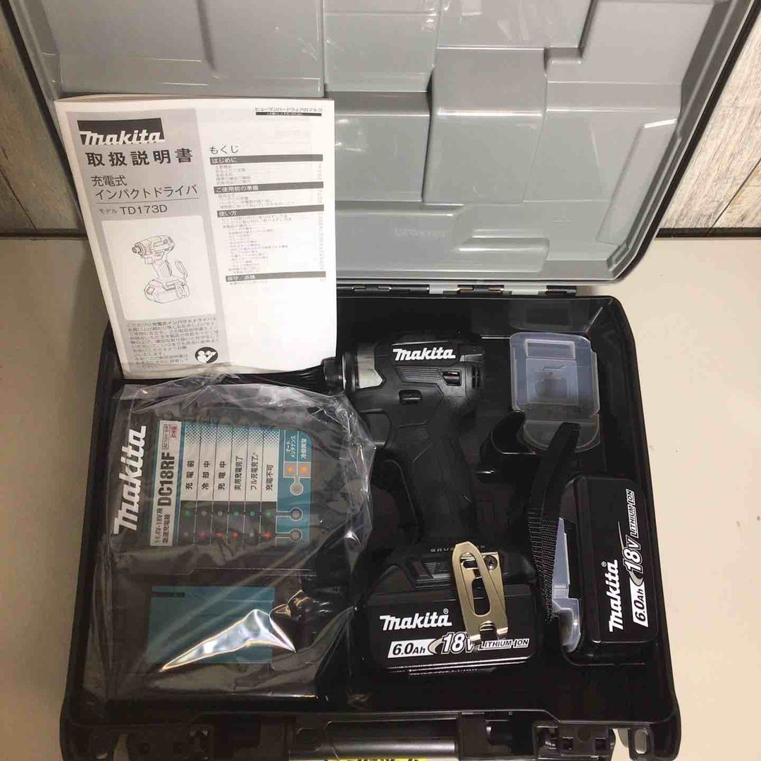 【未使用品】マキタmakita コードレス インパクトドライバー TD173DRGXB インパクト フルセット ブラック 黒 純正 充電式 18V 【戸田店】