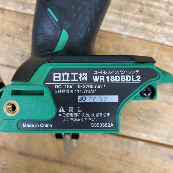 【中古美品】 ハイコーキ(HIKOKI ※旧:日立工機) コードレスインパクトレンチ WR18DBDL2(NN) 18V 36V 本体 充電式 【東大和店】